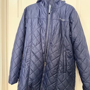 Columbia Quilted Hooded Jacket in Navy